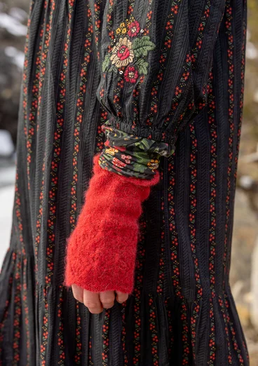 Vävd klänning "Glimra" i ekologisk bomull - svart