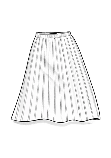 Stickad kjol i ekologisk/återvunnen bomull - svart/enfärgad