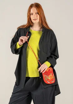 Vävd skjorta "Olivia" i ekologisk bomull - svart