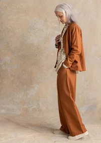 Vävd byxa ”Esme” i bomull/lin - ekollon