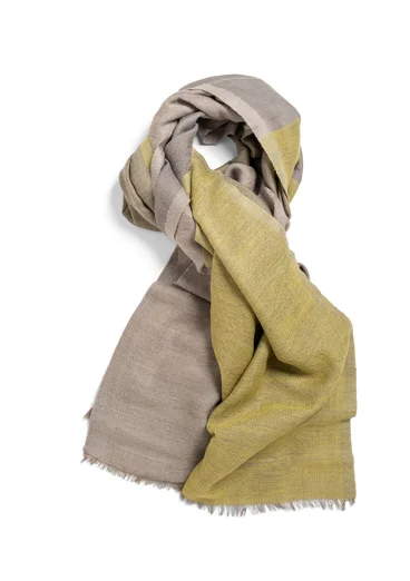 Satängvävd sjal i ull - grå