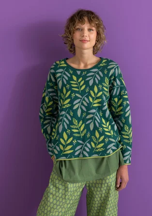 Tröja "Ophelia" i ekologisk/återvunnen bomull - buteljgrön