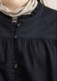 Vävd tunika "Kiruna" i ekologisk bomull/lin - svart