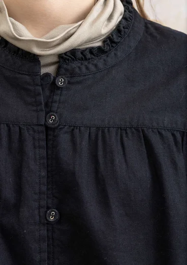 Vävd tunika "Kiruna" i ekologisk bomull/lin - svart