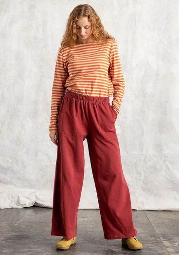 Basrandstop i ekologisk bomull - nypon/mörk natur