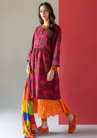 Vävd klänning "Alaska" i ekologisk bomull/lin - aubergine