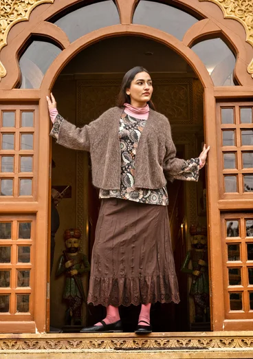 Kofta "Sora" i alpackamix - ljus potatis/melange