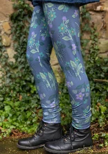 Blommiga leggings "Idun" i lyocell/elastan - dimblå