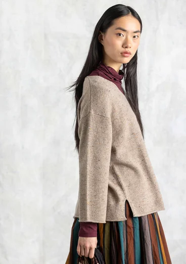 Nepströja i lammullsmix - mullvad/melange