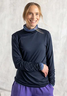 Trikåpolo i lyocell/elastan - bläck