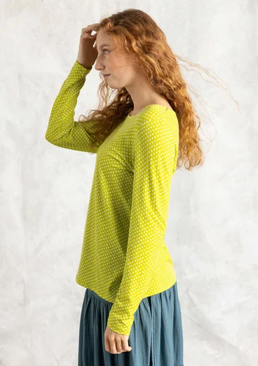 Trikåtop "Tina" i lyocell/elastan - neongrön/mönstrad