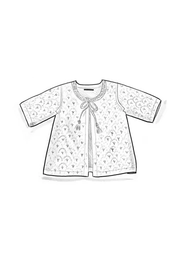 Stickad kofta "Haldi" i ekologisk bomull - flamingo