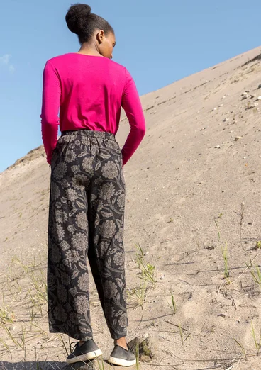 Vävd byxa "Moonlight" i viskos/lin - svart