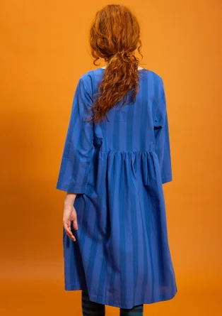 Vävd klänning "Sofia" i ekologisk bomull - linblå