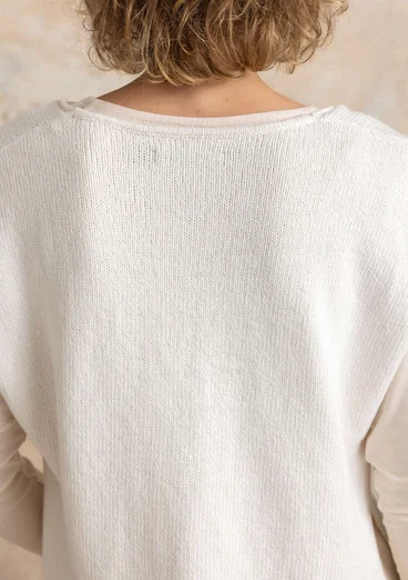 Stickad väst i ekologisk/återvunnen bomull - ofärgad