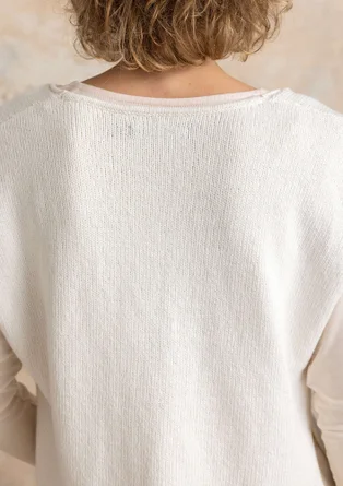 Stickad väst i ekologisk/återvunnen bomull - ofärgad