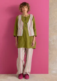 Vävd väst ”Esme” i bomull/lin - flerfärgad/randig