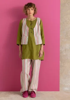 Vävd väst ”Esme” i bomull/lin - flerfärgad/randig