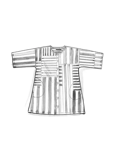 Färgglad vävd blus "Cherai" i ekologisk bomull - havsblå