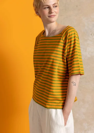 Basrands T-shirt i ekologisk bomull - morot/grönpeppar