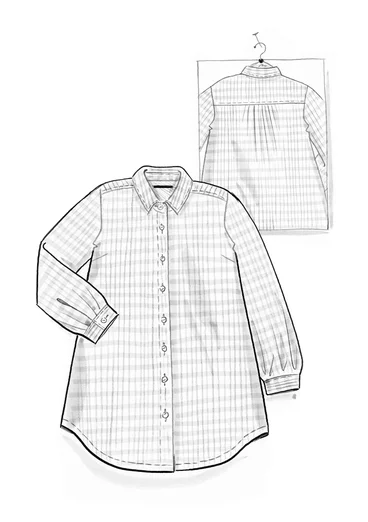 Vävd skjorta "Wavy" i ekologisk bomull - himmelsblå