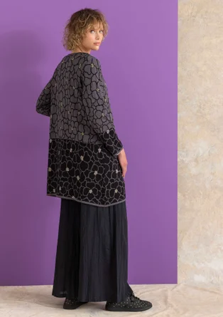 Långkofta ”Theia” i ekologisk/återvunnen bomull - askgrå