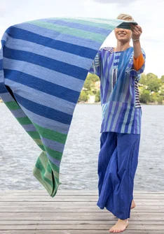 Gångmatta "Suiheisen" i ekologisk bomull - havsblå