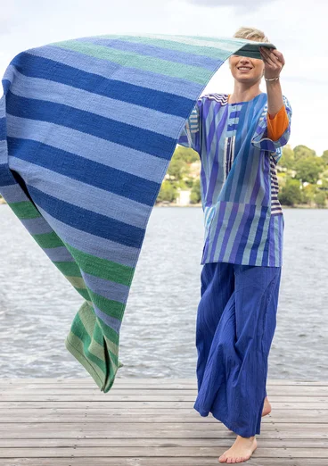 Gångmatta "Suiheisen" i ekologisk bomull - havsblå