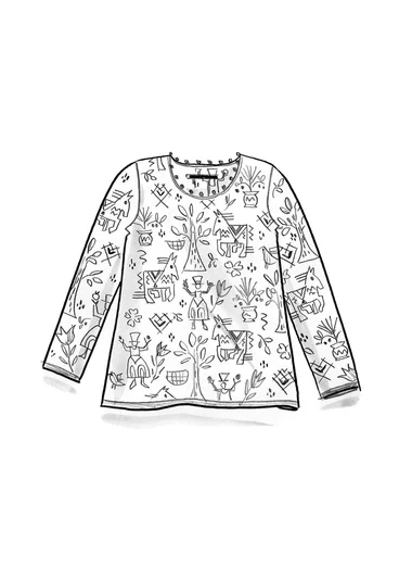 Stickad jumper "Kivik" i ull/ekologisk och återvunnen bomull - askgrå