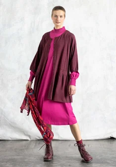 Vävd artistblus "Rut" i viskos/lin - aubergine