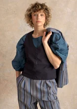 Vävd väst ”Esme” i bomull/lin - svart