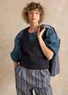 Vävd väst ”Esme” i bomull/lin (svart L)