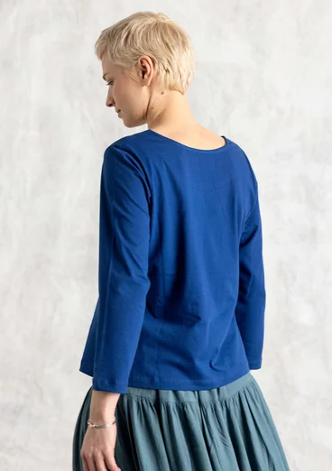 Trikåtop i ekologisk bomull - indigoblå