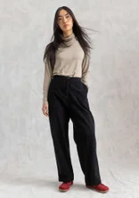 Manchesterbyxa "Rime" i ekologisk bomull - svart