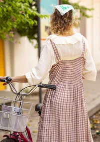 Vävd blus "Amelie" i ekologisk bomull - vanilj