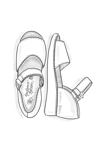 Sandal i läder - klarblå