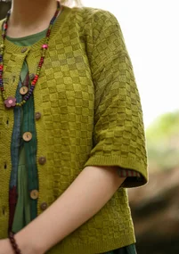 Kofta i ekologisk/återvunnen bomull - grönpeppar