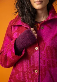 Torgvante i alpackamix - aubergine/melange