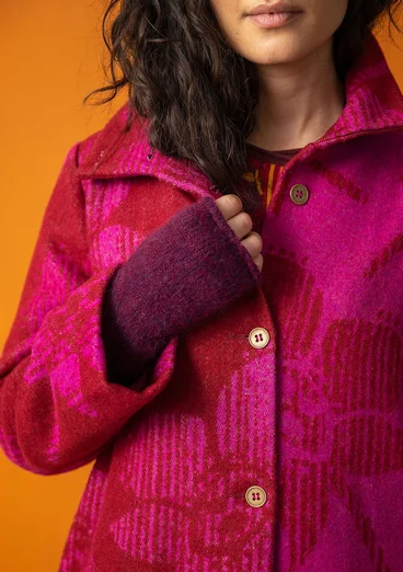 Torgvante i alpackamix - aubergine/melange