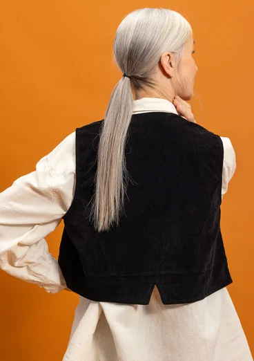 Vävd väst "Venezia" i ekologisk bomull - svart