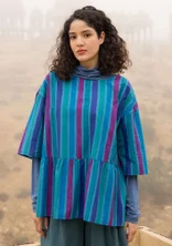 Blus "Akira" i ekologisk bomull - ljus indigo