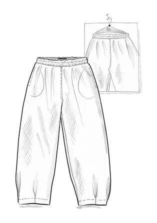 Vävd byxa ”Vendela” i ekologisk bomull - natthimmel