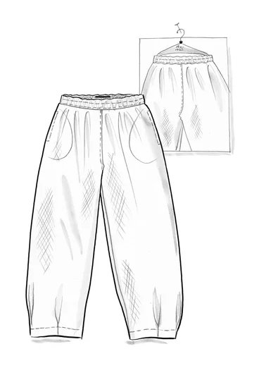 Vävd byxa ”Vendela” i ekologisk bomull - natthimmel