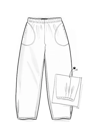 Trikåbyxa i viskos/elastan - rosmarin