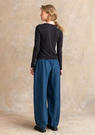 Vävd byxa i lin - stillahavsblå