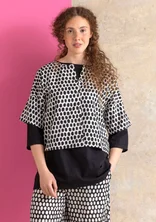 Vävd blus ”Vendela” i ekologisk bomull - fjäder/mönstrad