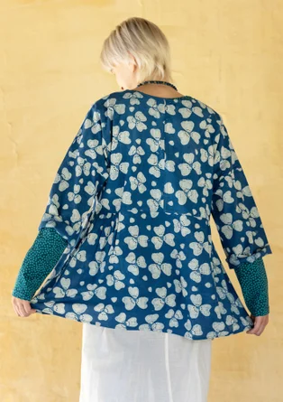 Omlottblus "Bloom" i ekologisk bomull - indigoblå