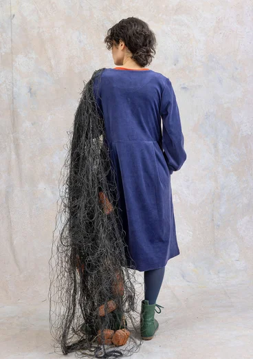 Velourklänning "Cornus" i ekologisk bomull/återvunnen polyester - viol