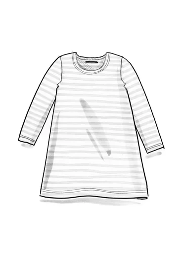 Randig trikåtunika i ekologisk bomull - flerfärgad