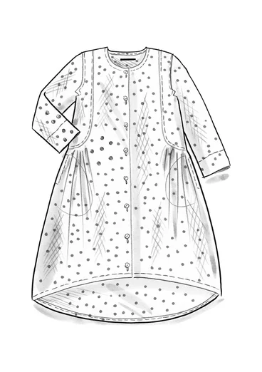 Vävd klänning "Olivia" i ekologisk bomull - bläck/mönstrad